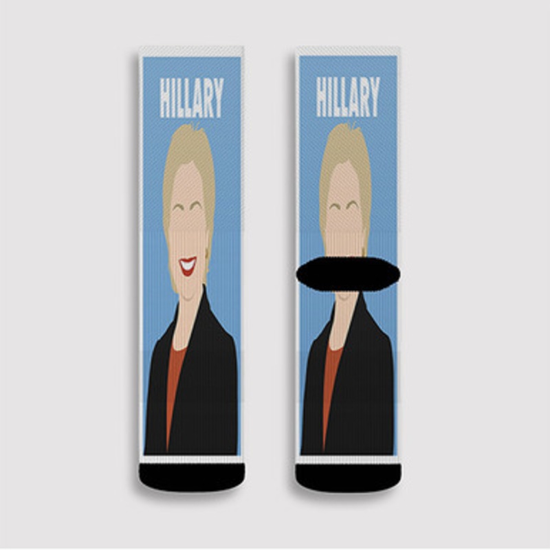 Pastele Hillary Clinton Custom Socks Sublimation Awesome Printed Sports Elite Socks Polyester Cushioned Bottoms Gym Gymnastic Running Yoga School Skatebording Basketball Spandex