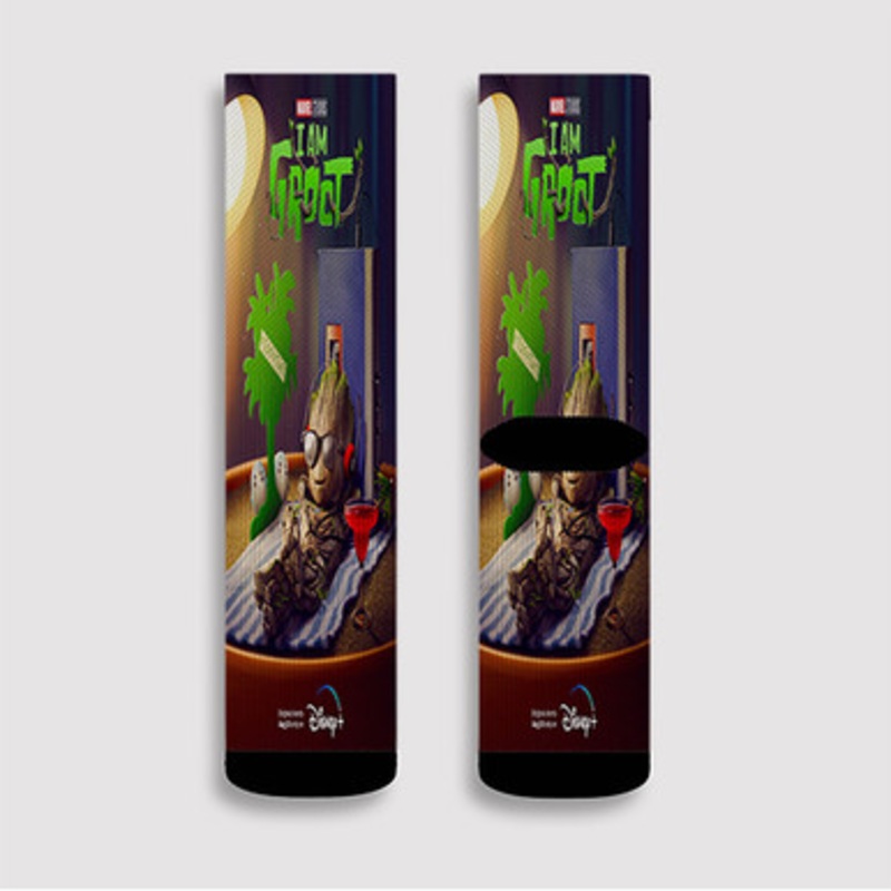 Pastele I Am Groot Custom Socks Sublimation Awesome Printed Sports Elite Socks Polyester Cushioned Bottoms Gym Gymnastic Running Yoga School Skatebording Basketball Spandex