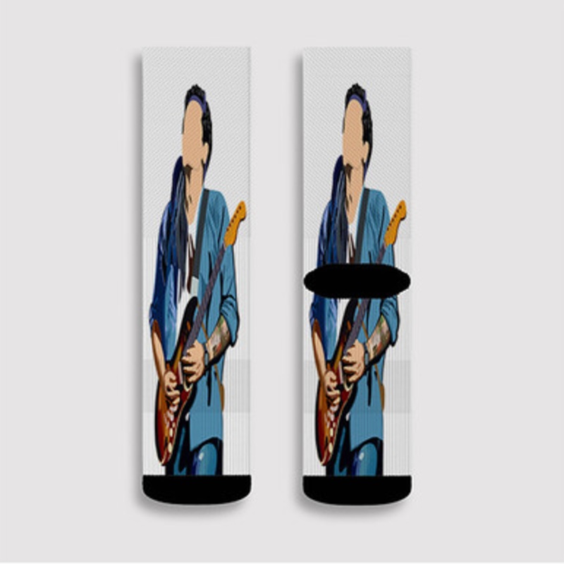 Pastele John Mayer Art Poster Custom Socks Sublimation Awesome Printed Sports Elite Socks Polyester Cushioned Bottoms Gym Gymnastic Running Yoga School Skatebording Basketball Spandex