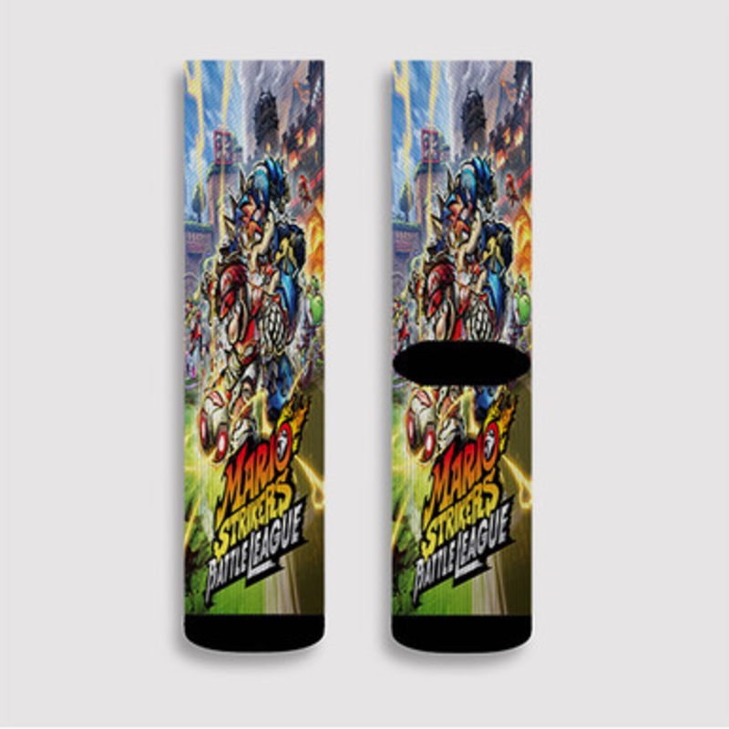 Pastele Mario Strikers Battle League Custom Socks Sublimation Awesome Printed Sports Elite Socks Polyester Cushioned Bottoms Gym Gymnastic Running Yoga School Skatebording Basketball Spandex