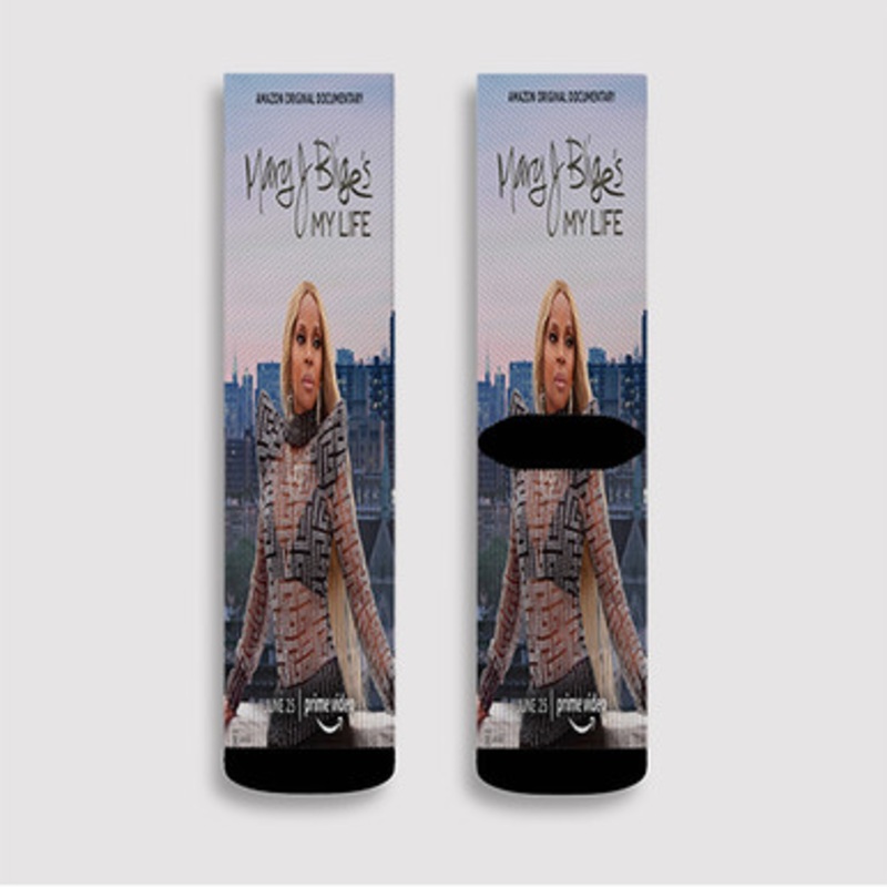 Pastele Mary J Blige My Life Custom Socks Sublimation Awesome Printed Sports Elite Socks Polyester Cushioned Bottoms Gym Gymnastic Running Yoga School Skatebording Basketball Spandex