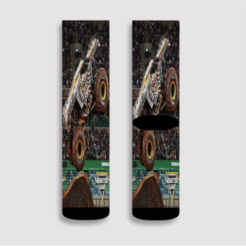 Pastele Max D Monster Truck Custom Socks Sublimation Awesome Printed Sports Elite Socks Polyester Cushioned Bottoms Gym Gymnastic Running Yoga School Skatebording Basketball Spandex