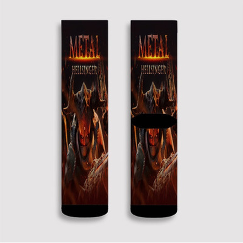 Pastele Metal Hellsinger Custom Socks Sublimation Awesome Printed Sports Elite Socks Polyester Cushioned Bottoms Gym Gymnastic Running Yoga School Skatebording Basketball Spandex