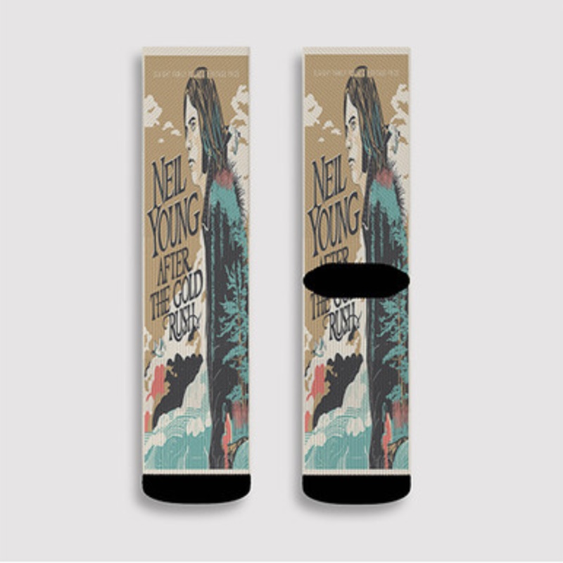Pastele Neil Young After The Gold Rush Custom Socks Sublimation Awesome Printed Sports Elite Socks Polyester Cushioned Bottoms Gym Gymnastic Running Yoga School Skatebording Basketball Spandex