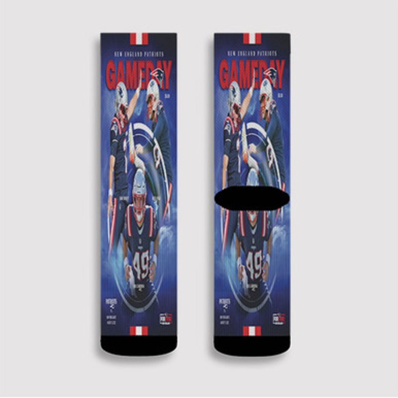 Pastele New England Patriots NFL 2022 Custom Socks Sublimation Awesome Printed Sports Elite Socks Polyester Cushioned Bottoms Gym Gymnastic Running Yoga School Skatebording Basketball Spandex