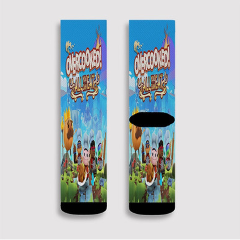 Pastele Overcooked All You Can Eat Custom Socks Sublimation Awesome Printed Sports Elite Socks Polyester Cushioned Bottoms Gym Gymnastic Running Yoga School Skatebording Basketball Spandex
