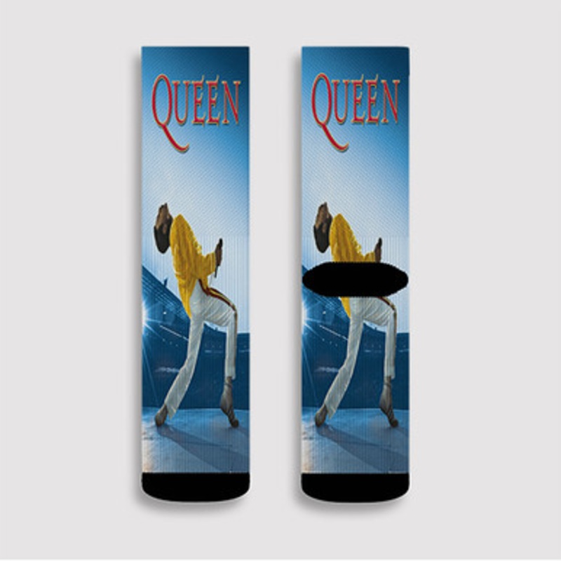 Pastele Queen Wembley Custom Socks Sublimation Awesome Printed Sports Elite Socks Polyester Cushioned Bottoms Gym Gymnastic Running Yoga School Skatebording Basketball Spandex