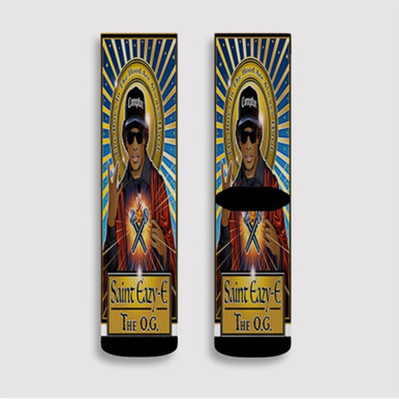Pastele Saint Eazy E Custom Socks Sublimation Awesome Printed Sports Elite Socks Polyester Cushioned Bottoms Gym Gymnastic Running Yoga School Skatebording Basketball Spandex