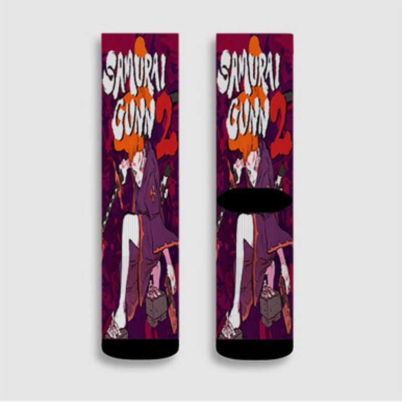 Pastele Samurai Gunn 2 Custom Socks Sublimation Awesome Printed Sports Elite Socks Polyester Cushioned Bottoms Gym Gymnastic Running Yoga School Skatebording Basketball Spandex