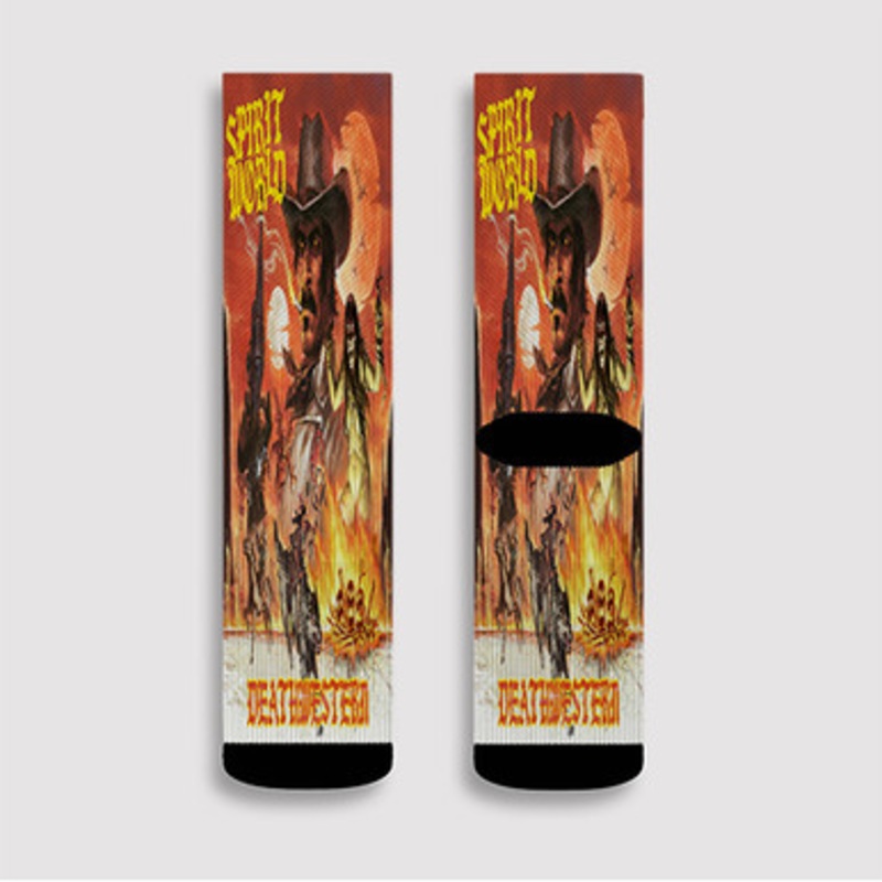 Pastele Spirit World Deathwestern jpeg Custom Socks Sublimation Awesome Printed Sports Elite Socks Polyester Cushioned Bottoms Gym Gymnastic Running Yoga School Skatebording Basketball Spandex