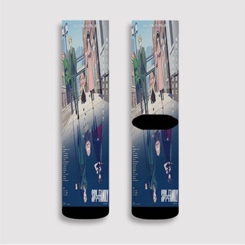 Pastele Spy x Family Anime Custom Socks Sublimation Awesome Printed Sports Elite Socks Polyester Cushioned Bottoms Gym Gymnastic Running Yoga School Skatebording Basketball Spandex