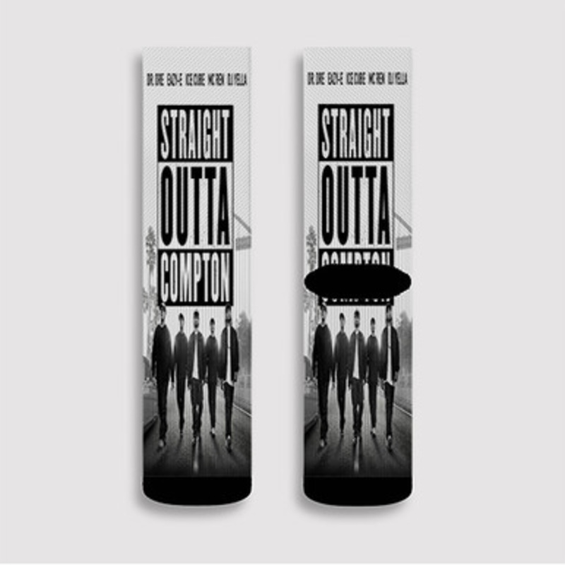 Pastele Straight Outta Compton NWA Custom Socks Sublimation Awesome Printed Sports Elite Socks Polyester Cushioned Bottoms Gym Gymnastic Running Yoga School Skatebording Basketball Spandex