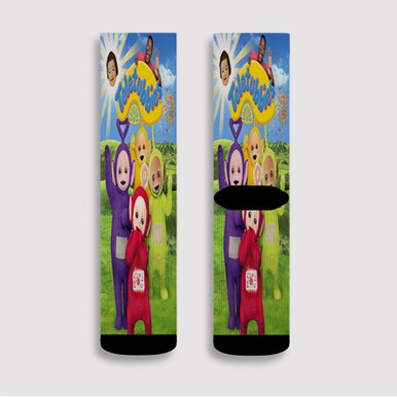 Pastele Teletubbies Custom Socks Sublimation Awesome Printed Sports Elite Socks Polyester Cushioned Bottoms Gym Gymnastic Running Yoga School Skatebording Basketball Spandex