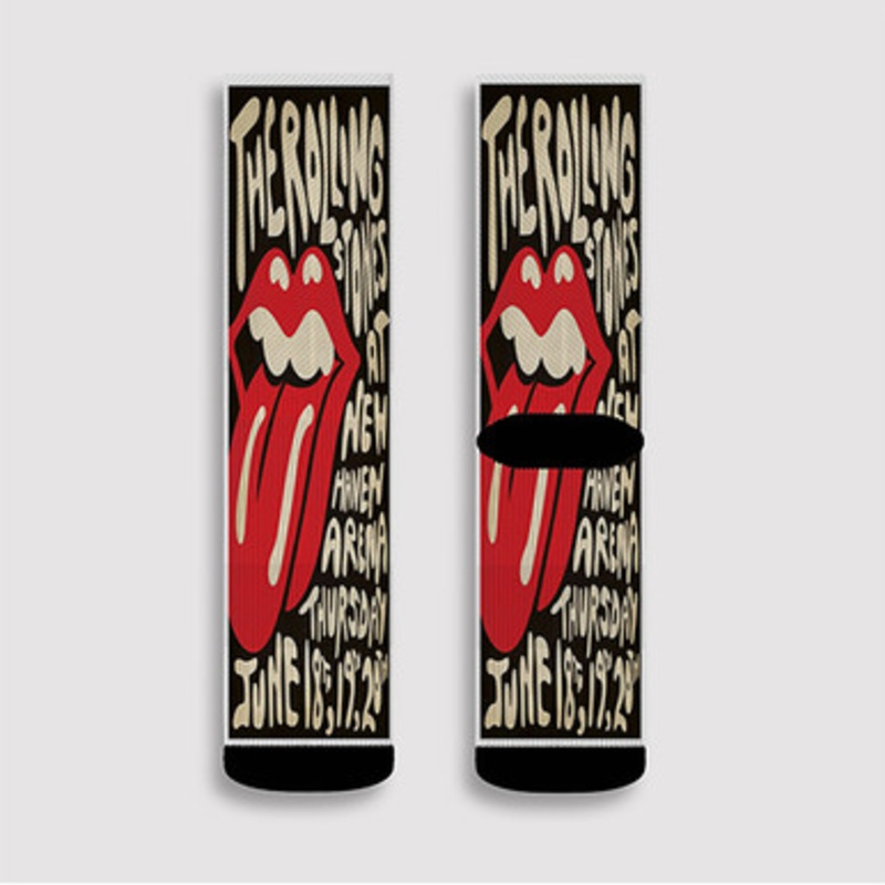 Pastele The Rolling Stones New Haven Arena Custom Socks Sublimation Awesome Printed Sports Elite Socks Polyester Cushioned Bottoms Gym Gymnastic Running Yoga School Skatebording Basketball Spandex