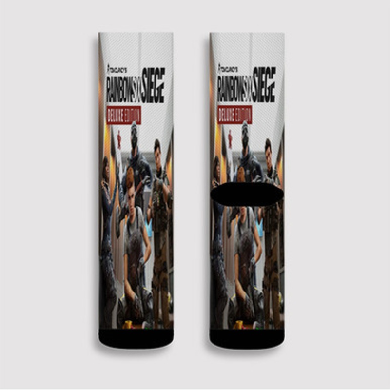 Pastele Tom Clancy s Rainbow Six Siege Custom Socks Sublimation Awesome Printed Sports Elite Socks Polyester Cushioned Bottoms Gym Gymnastic Running Yoga School Skatebording Basketball Spandex
