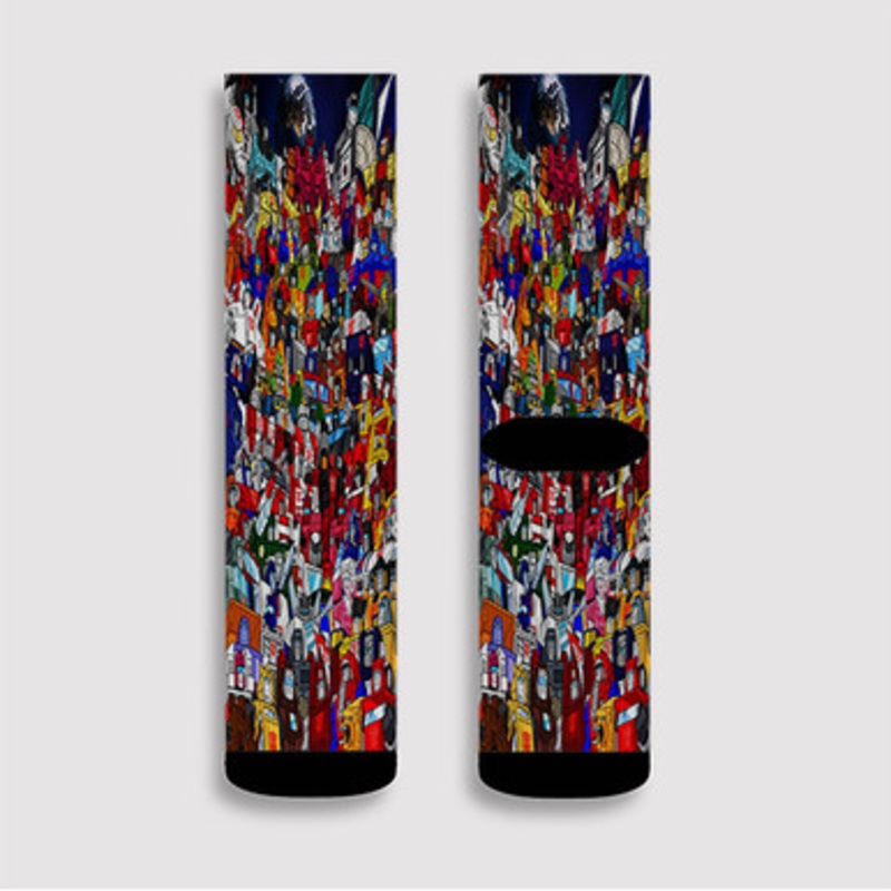 Pastele Transformers G1 Autobots Collage Custom Socks Sublimation Awesome Printed Sports Elite Socks Polyester Cushioned Bottoms Gym Gymnastic Running Yoga School Skatebording Basketball Spandex
