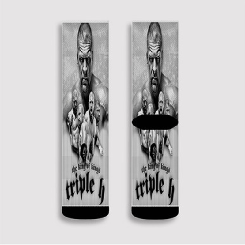 Pastele Triple H The King Custom Socks Sublimation Awesome Printed Sports Elite Socks Polyester Cushioned Bottoms Gym Gymnastic Running Yoga School Skatebording Basketball Spandex