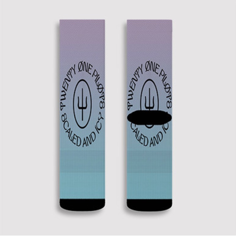 Pastele Twennty One Pilots Scaled and Icy Custom Socks Sublimation Awesome Printed Sports Elite Socks Polyester Cushioned Bottoms Gym Gymnastic Running Yoga School Skatebording Basketball Spandex