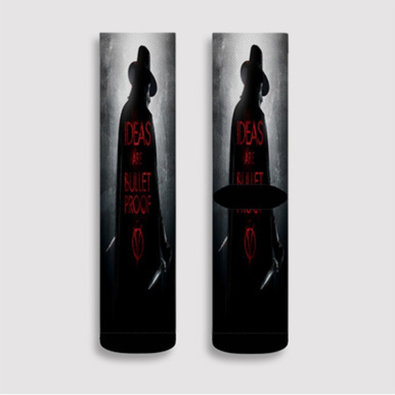 Pastele V For Vendetta Quotes Custom Socks Sublimation Awesome Printed Sports Elite Socks Polyester Cushioned Bottoms Gym Gymnastic Running Yoga School Skatebording Basketball Spandex