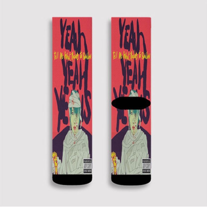 Pastele Yeah Yeah Yeahs Tell Me What Rockers To Swallow Custom Socks Sublimation Awesome Printed Sports Elite Socks Polyester Cushioned Bottoms Gym Gymnastic Running Yoga School Skatebording Basketball Spandex