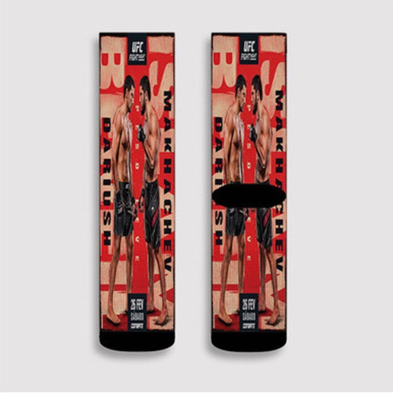 Pastele Beneil Dariush VS Islam Makhachev Custom Socks Sublimation Awesome Printed Sports Elite Socks Polyester Cushioned Bottoms Gym Gymnastic Running Yoga School Skatebording Basketball Spandex