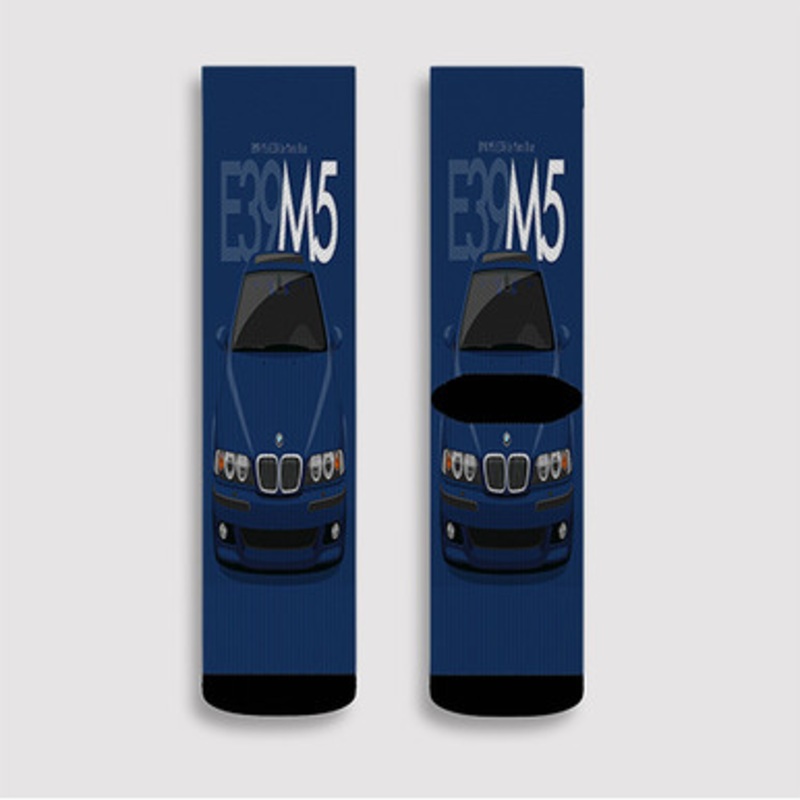 Pastele BMW M5 E39 Le Mans Blue Custom Socks Sublimation Awesome Printed Sports Elite Socks Polyester Cushioned Bottoms Gym Gymnastic Running Yoga School Skatebording Basketball Spandex
