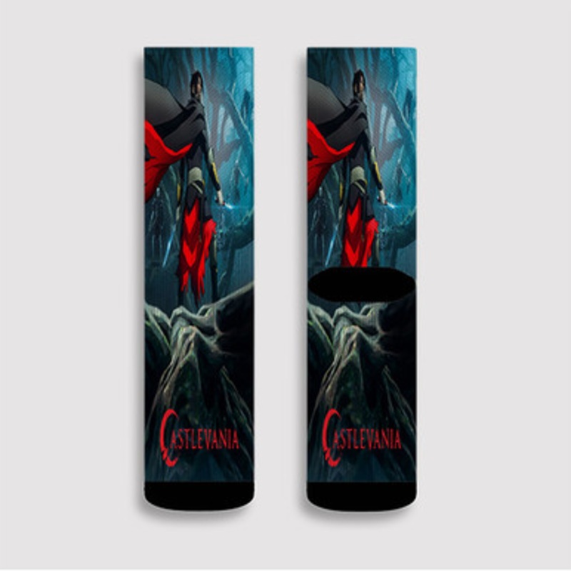 Pastele Castlevania Custom Socks Sublimation Awesome Printed Sports Elite Socks Polyester Cushioned Bottoms Gym Gymnastic Running Yoga School Skatebording Basketball Spandex
