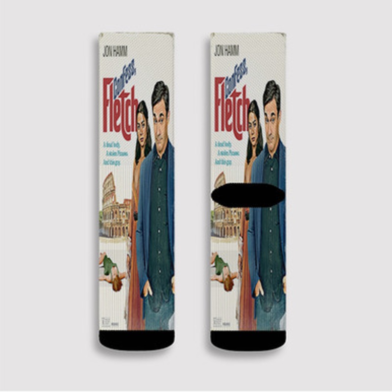 Pastele Confess Fletch Custom Socks Sublimation Awesome Printed Sports Elite Socks Polyester Cushioned Bottoms Gym Gymnastic Running Yoga School Skatebording Basketball Spandex