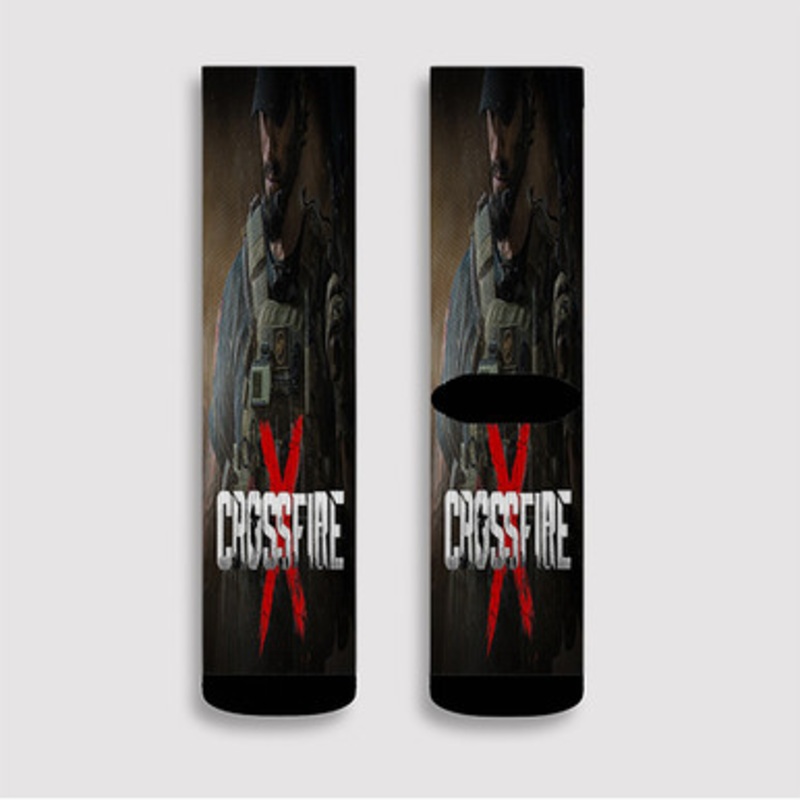 Pastele Crossfire X Custom Socks Sublimation Awesome Printed Sports Elite Socks Polyester Cushioned Bottoms Gym Gymnastic Running Yoga School Skatebording Basketball Spandex