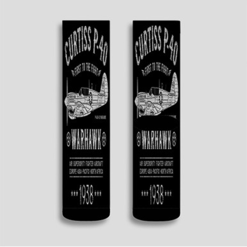Pastele Curtiss P40 1938 Custom Socks Sublimation Awesome Printed Sports Elite Socks Polyester Cushioned Bottoms Gym Gymnastic Running Yoga School Skatebording Basketball Spandex
