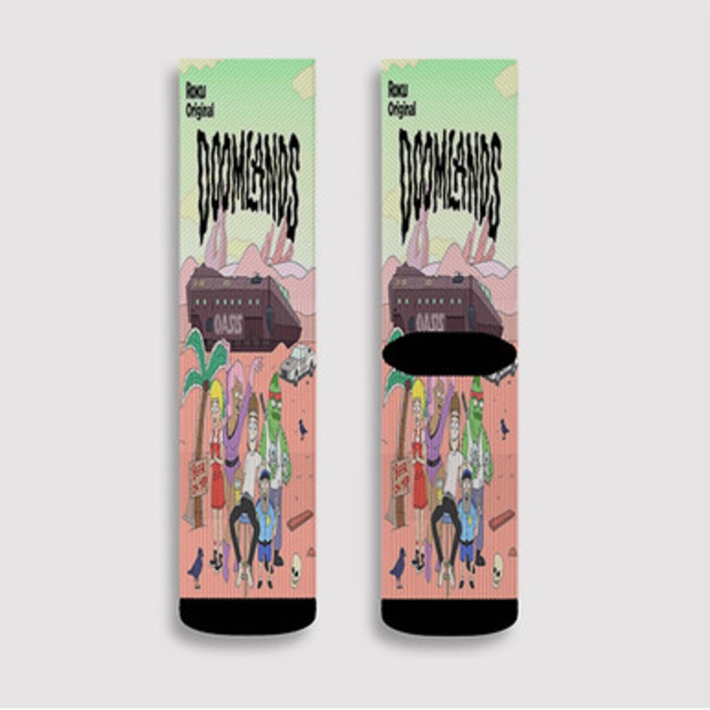 Pastele Doomlands Custom Socks Sublimation Awesome Printed Sports Elite Socks Polyester Cushioned Bottoms Gym Gymnastic Running Yoga School Skatebording Basketball Spandex