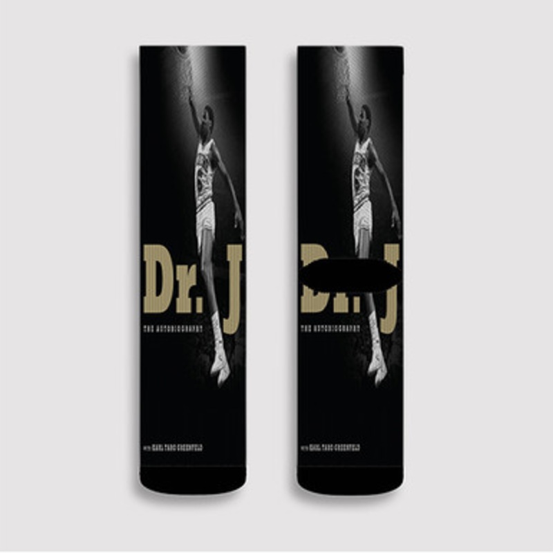 Pastele Dr J The Autobiography Custom Socks Sublimation Awesome Printed Sports Elite Socks Polyester Cushioned Bottoms Gym Gymnastic Running Yoga School Skatebording Basketball Spandex