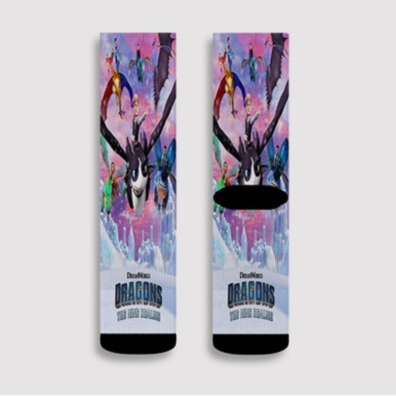 Pastele Dragons The Nine Realms Custom Socks Sublimation Awesome Printed Sports Elite Socks Polyester Cushioned Bottoms Gym Gymnastic Running Yoga School Skatebording Basketball Spandex