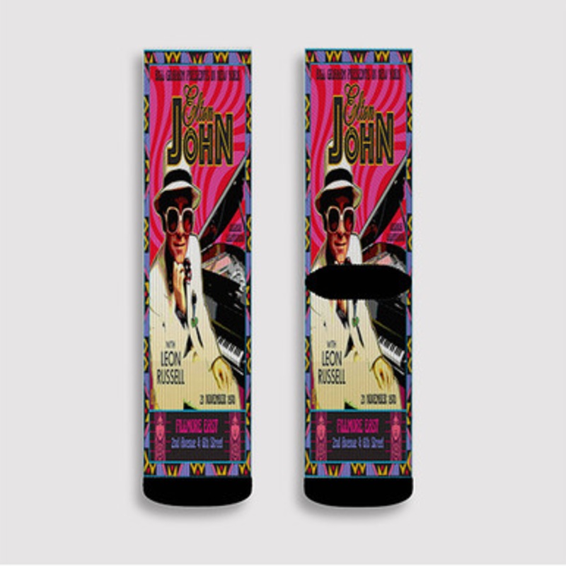 Pastele Elto John New York Custom Socks Sublimation Awesome Printed Sports Elite Socks Polyester Cushioned Bottoms Gym Gymnastic Running Yoga School Skatebording Basketball Spandex