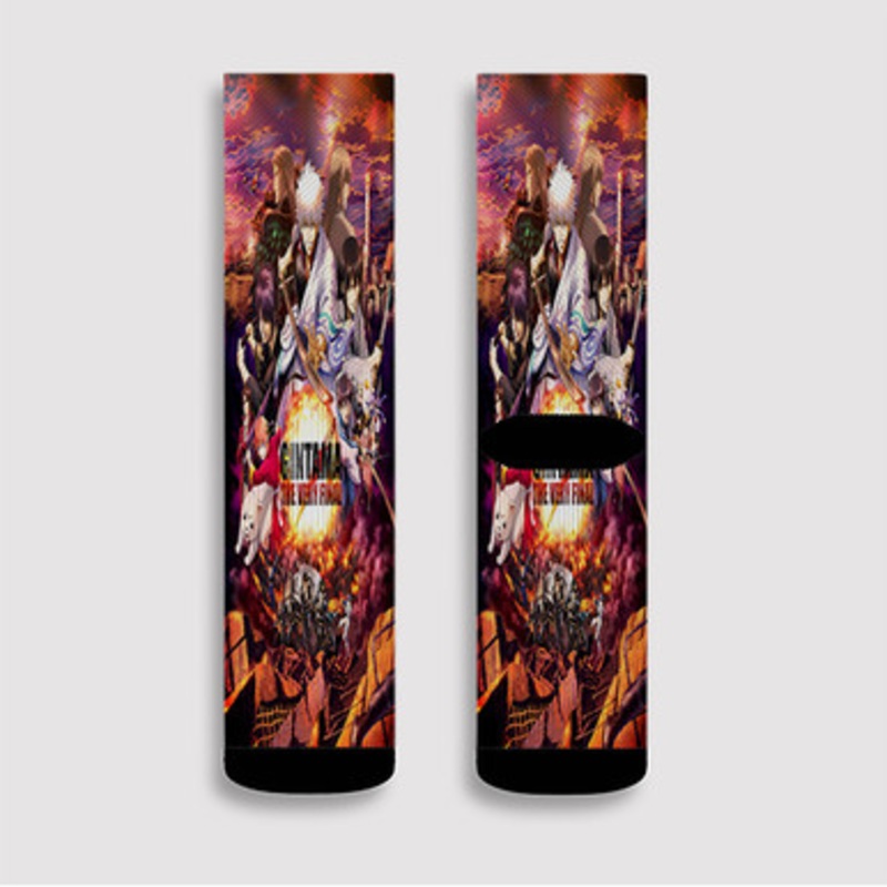 Pastele Gintama The Very Final Custom Socks Sublimation Awesome Printed Sports Elite Socks Polyester Cushioned Bottoms Gym Gymnastic Running Yoga School Skatebording Basketball Spandex