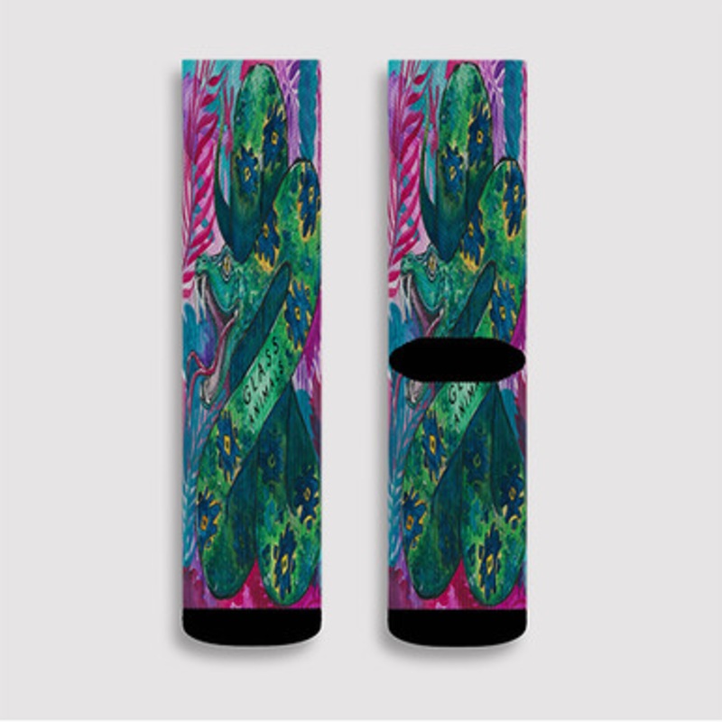 Pastele Glass Animals Tour Custom Socks Sublimation Awesome Printed Sports Elite Socks Polyester Cushioned Bottoms Gym Gymnastic Running Yoga School Skatebording Basketball Spandex