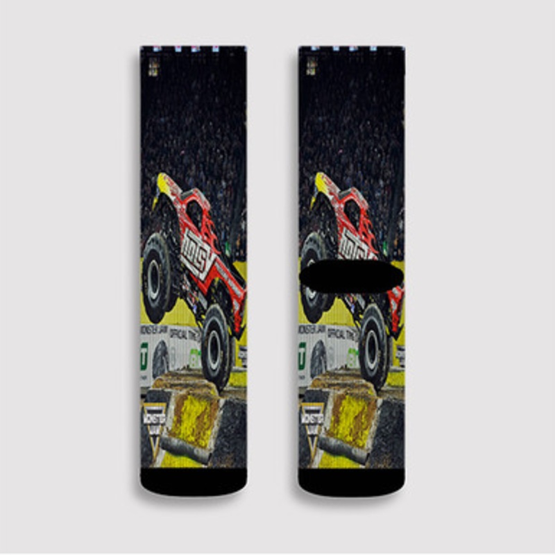 Pastele Hotsy Monster Truck Custom Socks Sublimation Awesome Printed Sports Elite Socks Polyester Cushioned Bottoms Gym Gymnastic Running Yoga School Skatebording Basketball Spandex