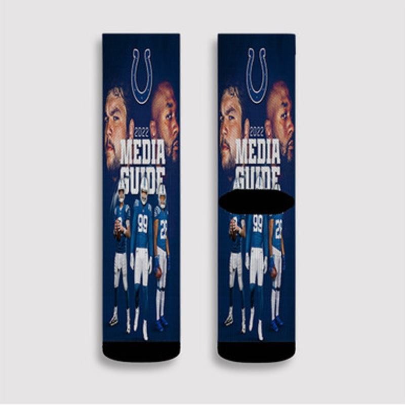 Pastele Indianapolis Colts NFL 2022 Custom Socks Sublimation Awesome Printed Sports Elite Socks Polyester Cushioned Bottoms Gym Gymnastic Running Yoga School Skatebording Basketball Spandex