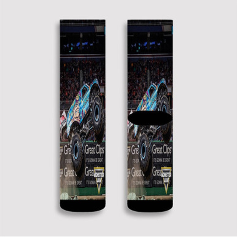 Pastele Jester Monster Truck Custom Socks Sublimation Awesome Printed Sports Elite Socks Polyester Cushioned Bottoms Gym Gymnastic Running Yoga School Skatebording Basketball Spandex
