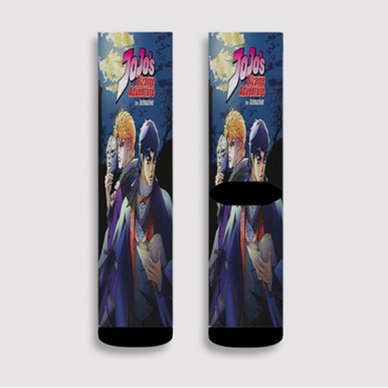 Pastele Jojo s Bizarre Adventure The Animation Custom Socks Sublimation Awesome Printed Sports Elite Socks Polyester Cushioned Bottoms Gym Gymnastic Running Yoga School Skatebording Basketball Spandex