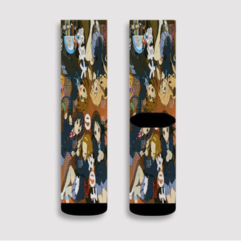 Pastele K On Anime Manga Collage Custom Socks Sublimation Awesome Printed Sports Elite Socks Polyester Cushioned Bottoms Gym Gymnastic Running Yoga School Skatebording Basketball Spandex
