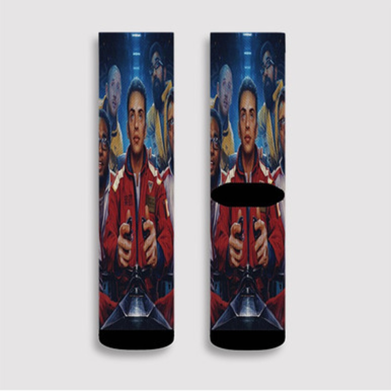 Pastele Logic Poster Custom Socks Sublimation Awesome Printed Sports Elite Socks Polyester Cushioned Bottoms Gym Gymnastic Running Yoga School Skatebording Basketball Spandex