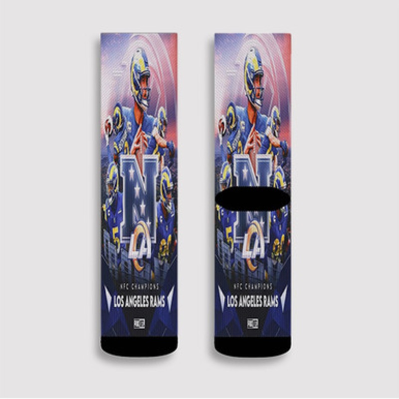 Pastele Los Angeles Rams NFL 2022 Custom Socks Sublimation Awesome Printed Sports Elite Socks Polyester Cushioned Bottoms Gym Gymnastic Running Yoga School Skatebording Basketball Spandex