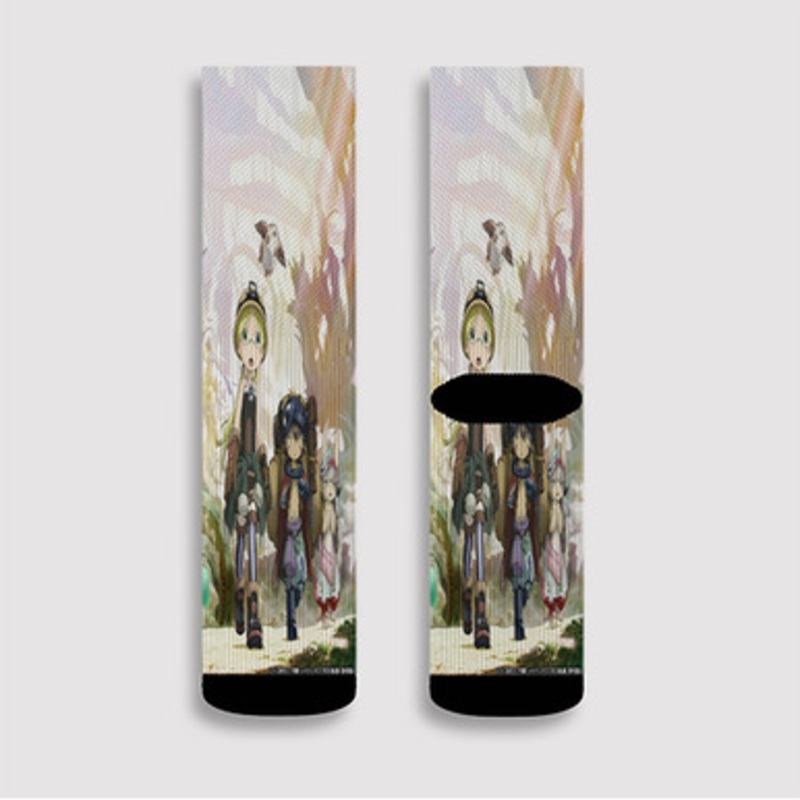 Pastele Made in Abyss Retsujitsu no Ougonkyou Custom Socks Sublimation Awesome Printed Sports Elite Socks Polyester Cushioned Bottoms Gym Gymnastic Running Yoga School Skatebording Basketball Spandex