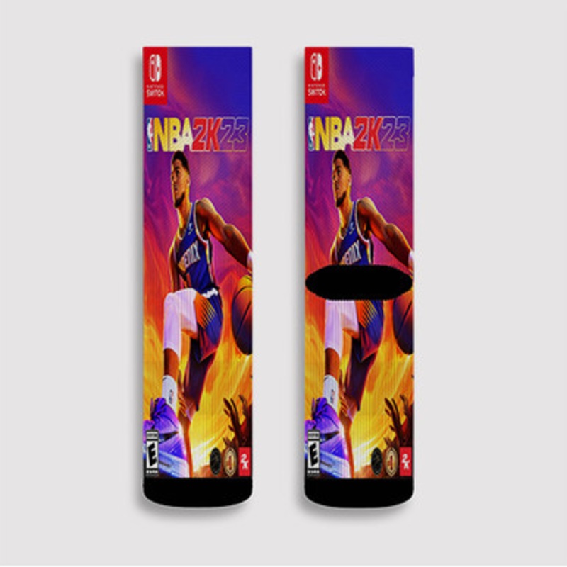 Pastele NBA 2 K23 Custom Socks Sublimation Awesome Printed Sports Elite Socks Polyester Cushioned Bottoms Gym Gymnastic Running Yoga School Skatebording Basketball Spandex