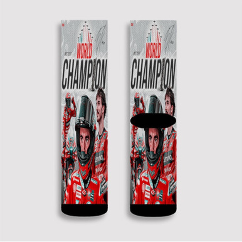 Pastele Pecco Bagnaia Moto GP Custom Socks Sublimation Awesome Printed Sports Elite Socks Polyester Cushioned Bottoms Gym Gymnastic Running Yoga School Skatebording Basketball Spandex
