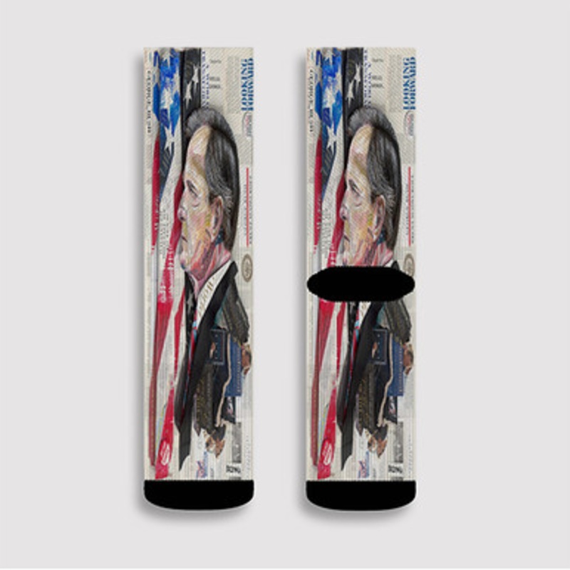 Pastele Qeorge W Bush Art Custom Socks Sublimation Awesome Printed Sports Elite Socks Polyester Cushioned Bottoms Gym Gymnastic Running Yoga School Skatebording Basketball Spandex