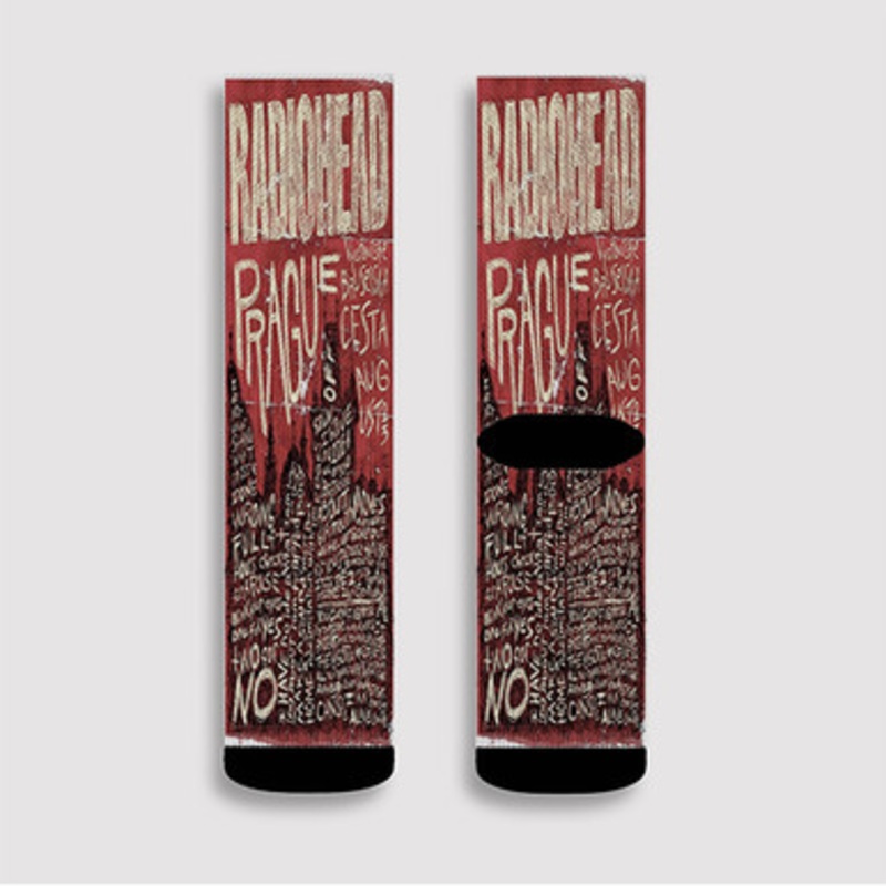 Pastele Radiohead Prague Custom Socks Sublimation Awesome Printed Sports Elite Socks Polyester Cushioned Bottoms Gym Gymnastic Running Yoga School Skatebording Basketball Spandex