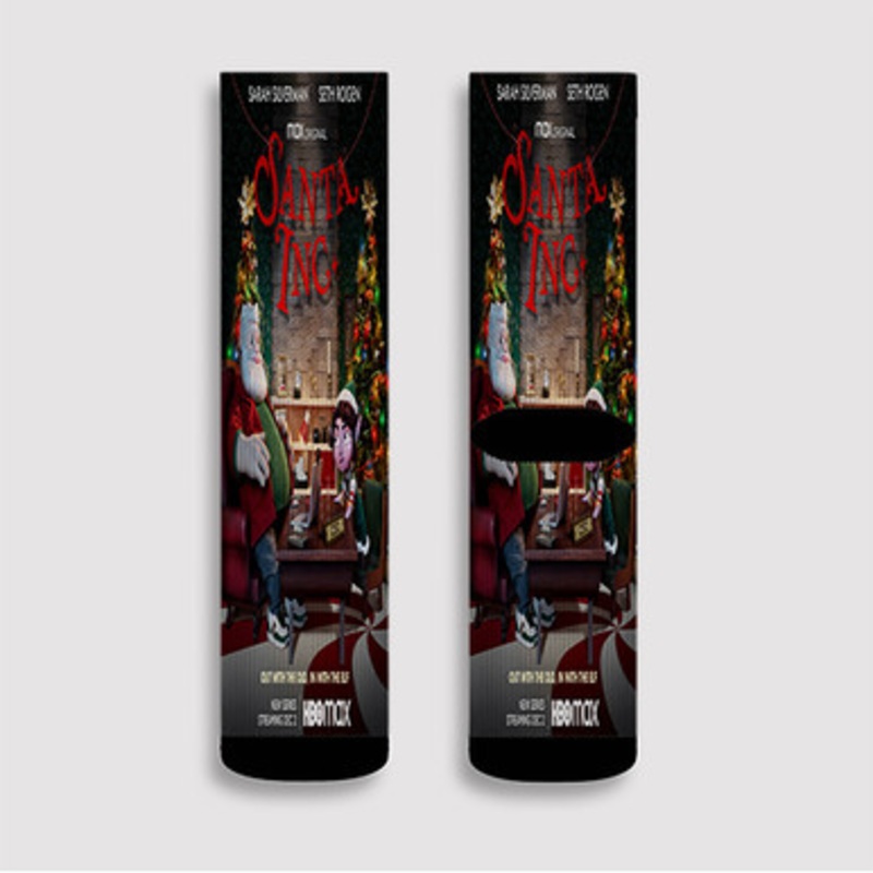 Pastele Santa Inc Custom Socks Sublimation Awesome Printed Sports Elite Socks Polyester Cushioned Bottoms Gym Gymnastic Running Yoga School Skatebording Basketball Spandex