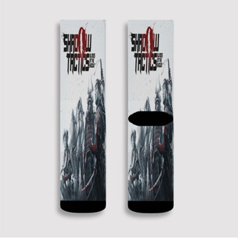 Pastele Shadow Tactics Blades of the Shogun Custom Socks Sublimation Awesome Printed Sports Elite Socks Polyester Cushioned Bottoms Gym Gymnastic Running Yoga School Skatebording Basketball Spandex